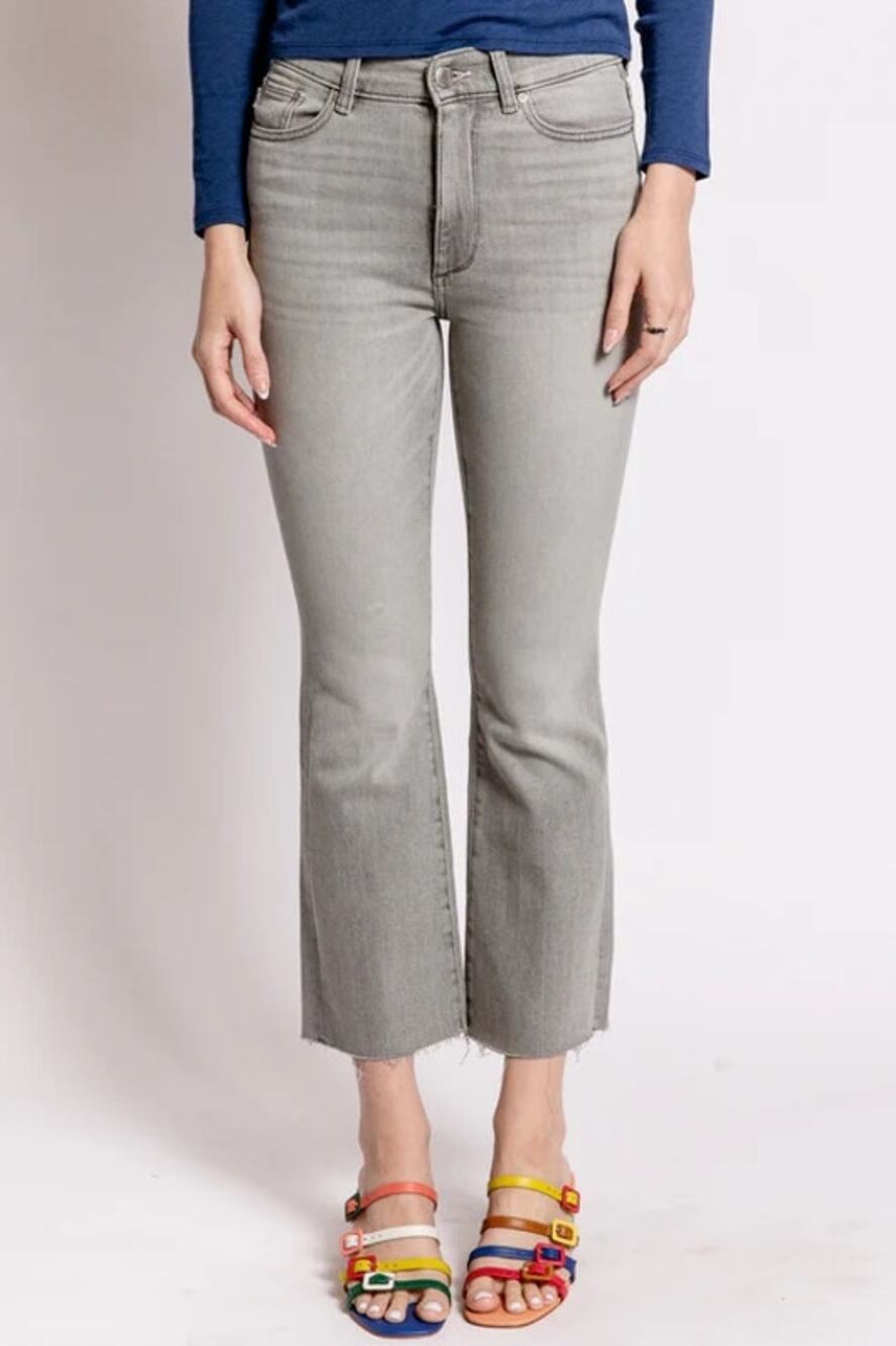 NWT DL1961 Size 25 Bridget Boot High Rise Instasculpt Crop Light Smoke Gray
